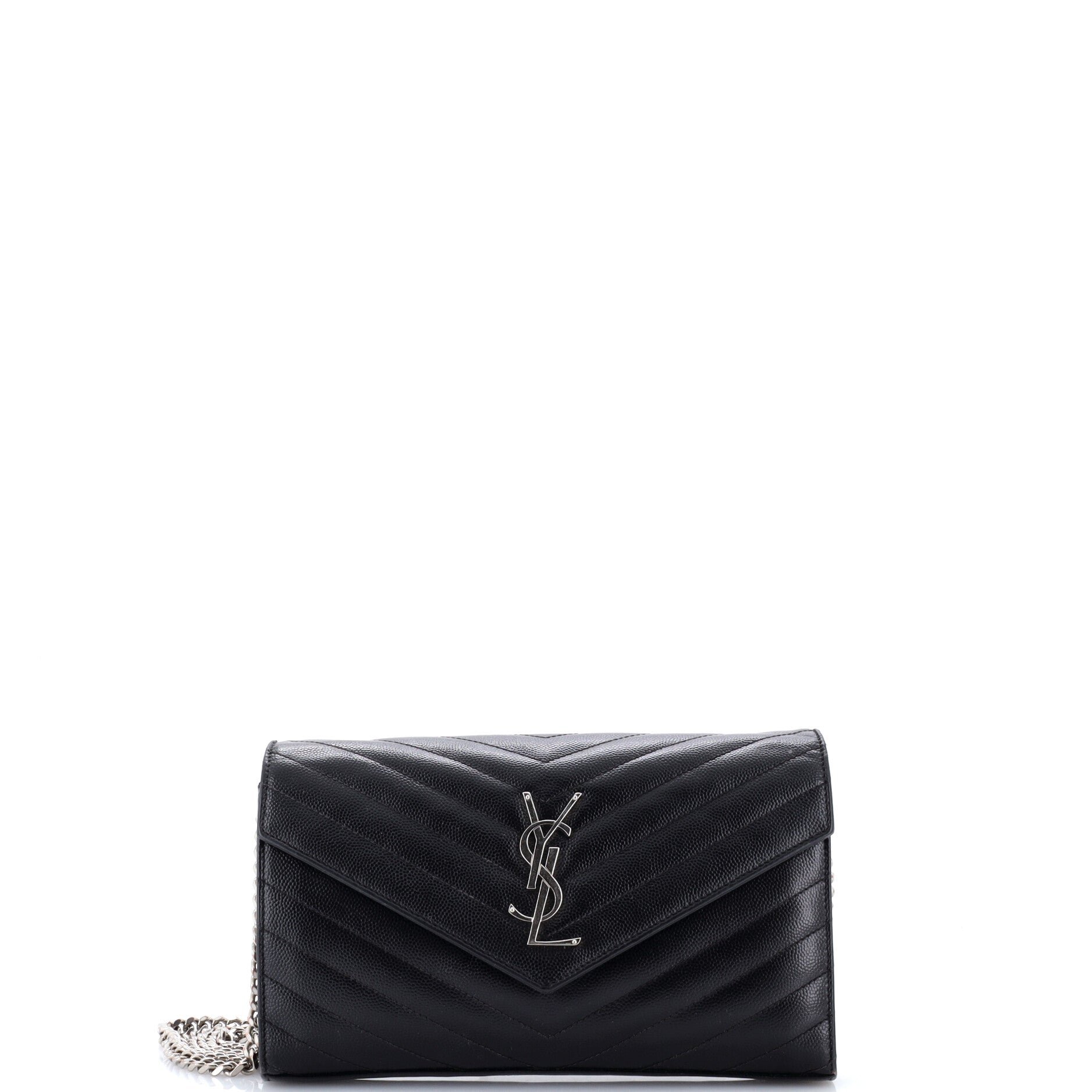 Classic Monogram Wallet on Chain Matelasse Chevron Leather Medium