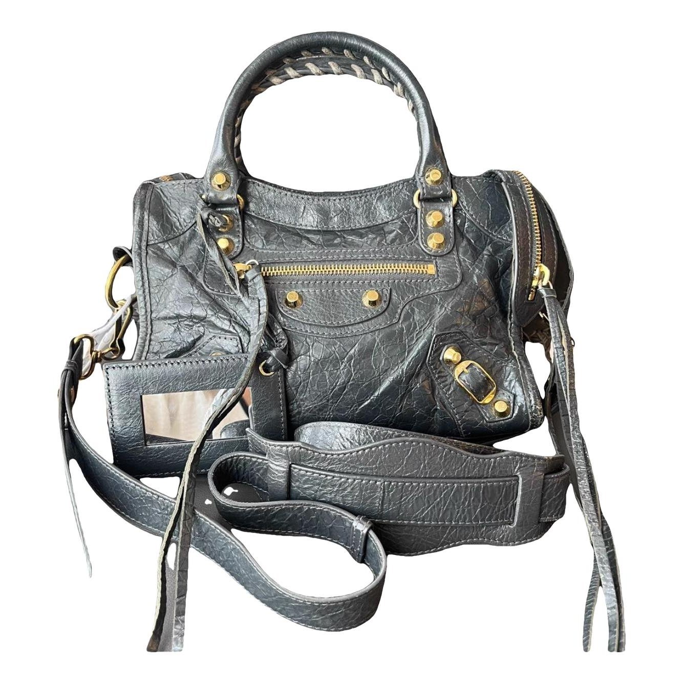 City leather handbag