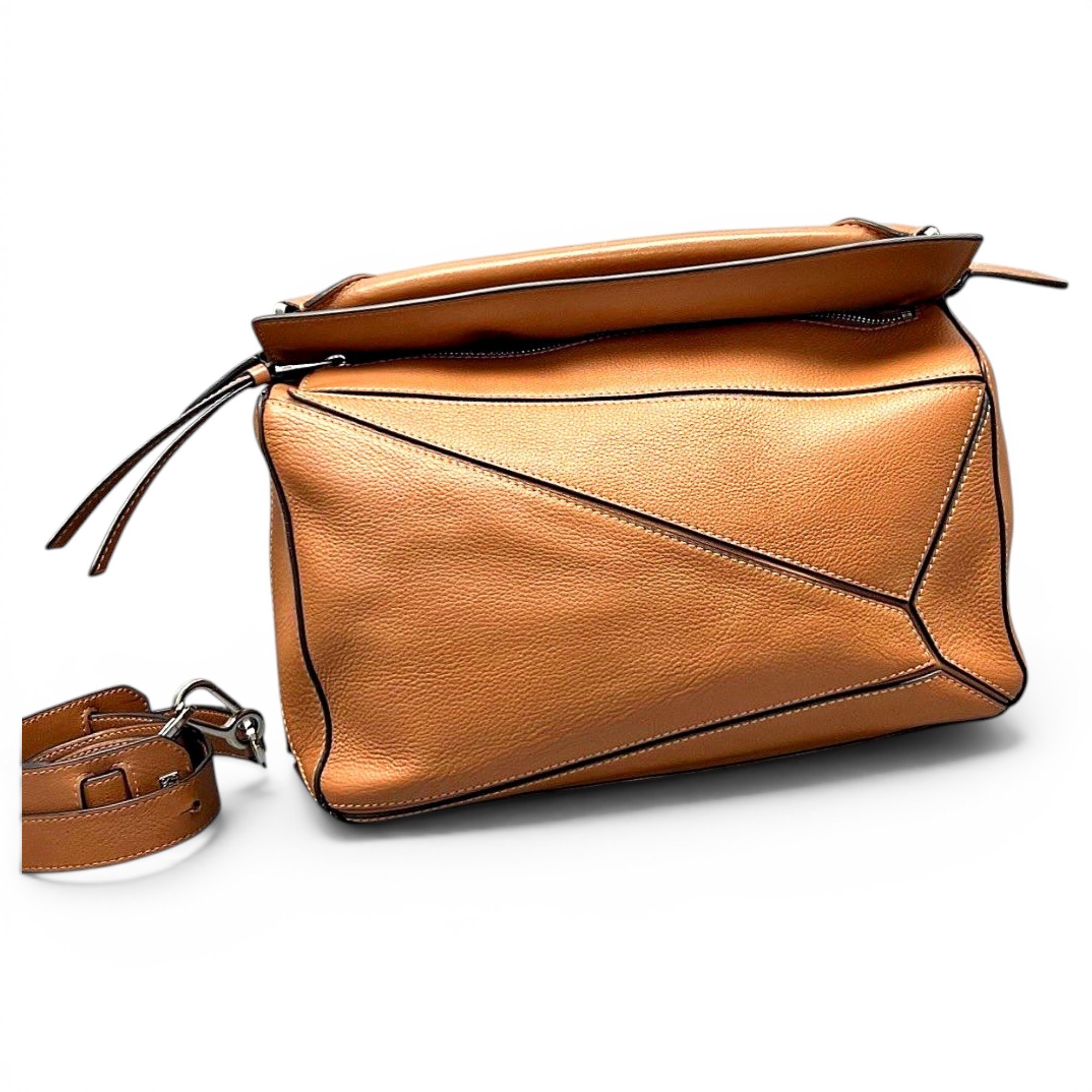 Puzzle leather handbag
