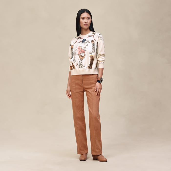 Beige Parchemin "A Propos De Bottes" Long-sleeve Sweater