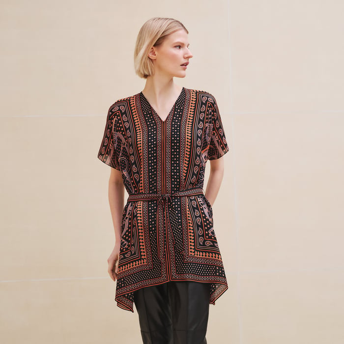 Noir "Eperon d'Or Bandana" Belted Tunic