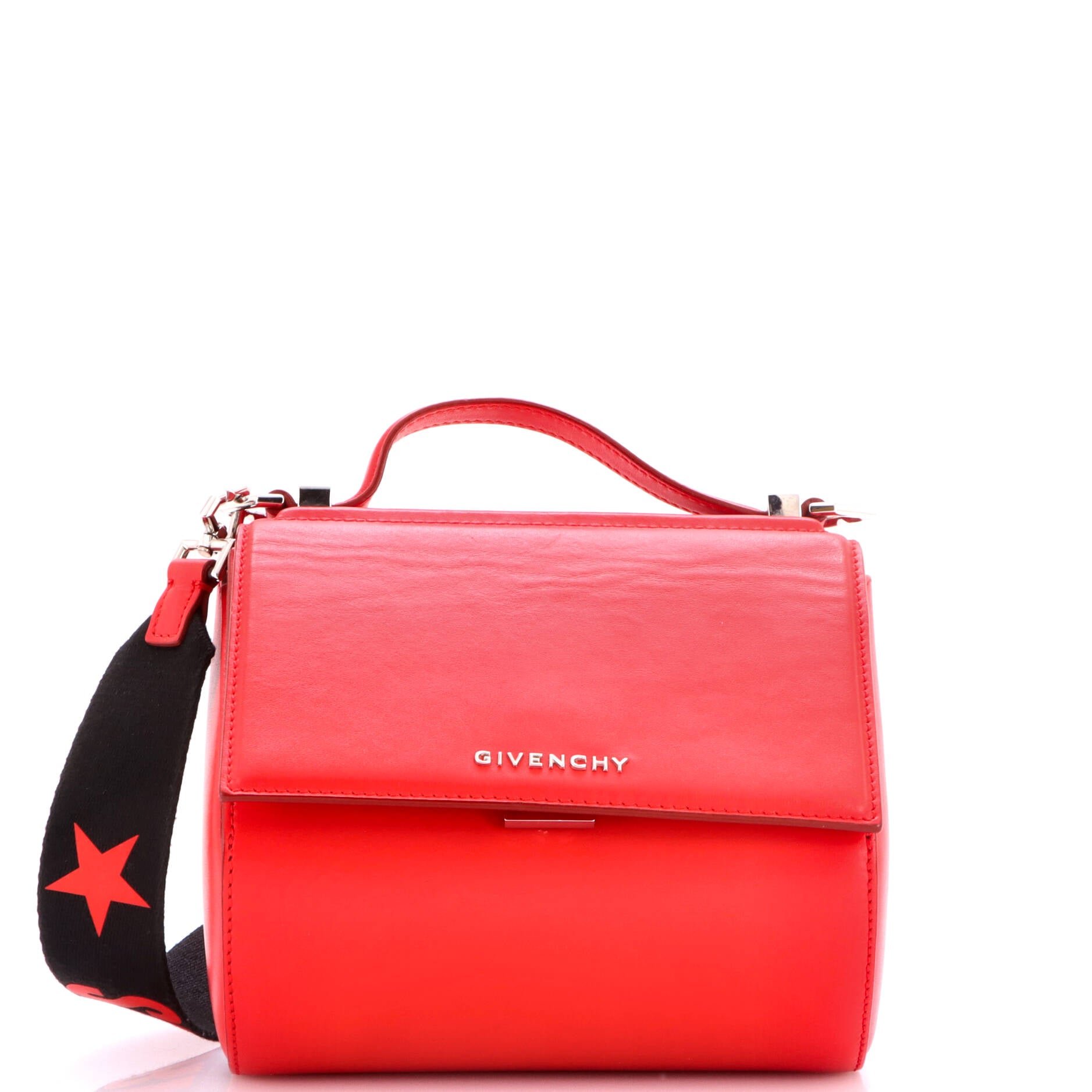 Logo Strap Pandora Box Bag Leather Mini