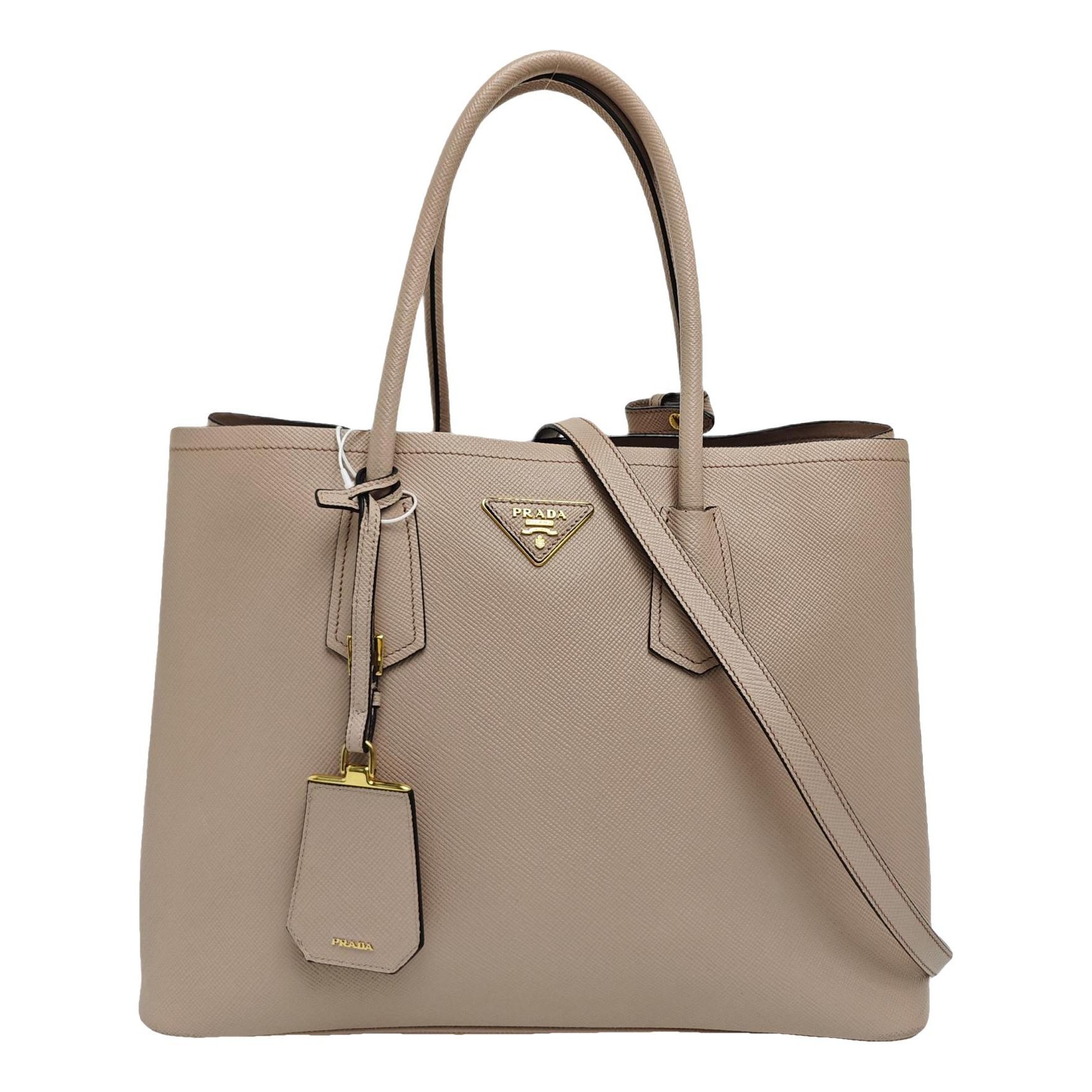 Double leather handbag