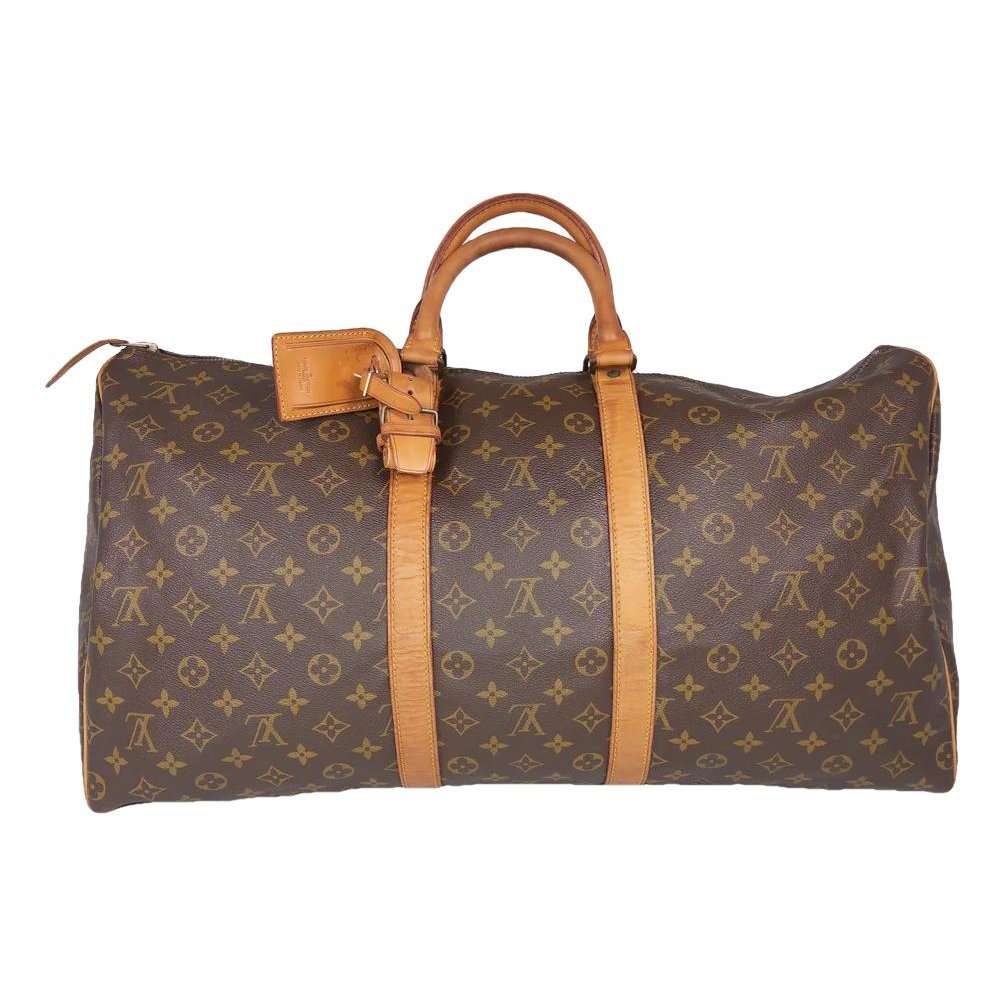 Keepall leather travel bag