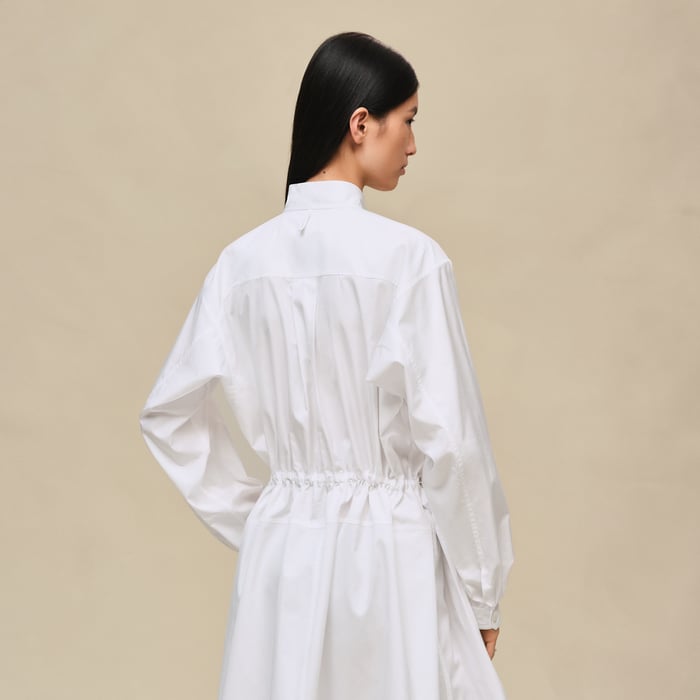 Blanc Drawstring Dress