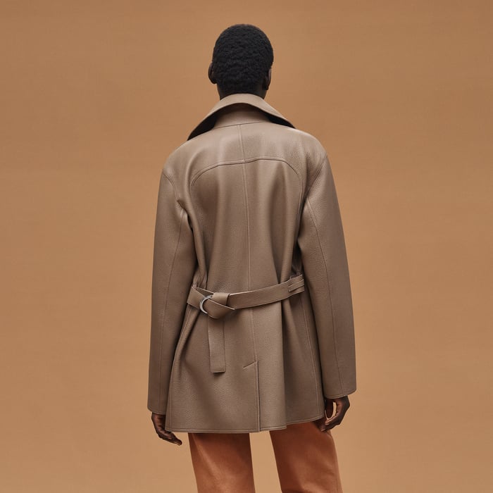 Leather Pea Coat