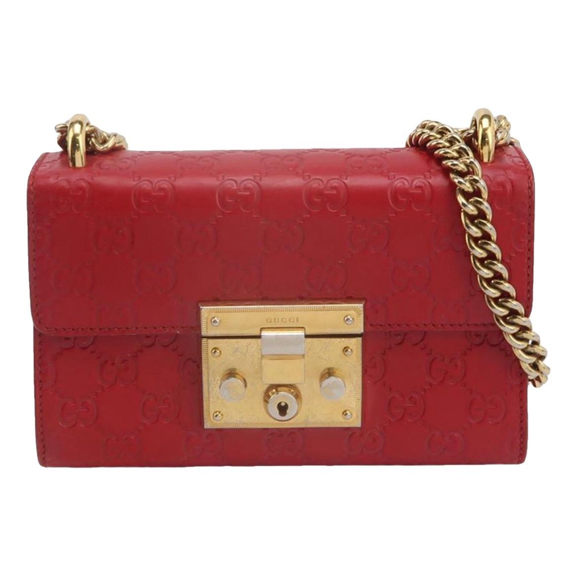 Padlock leather handbag