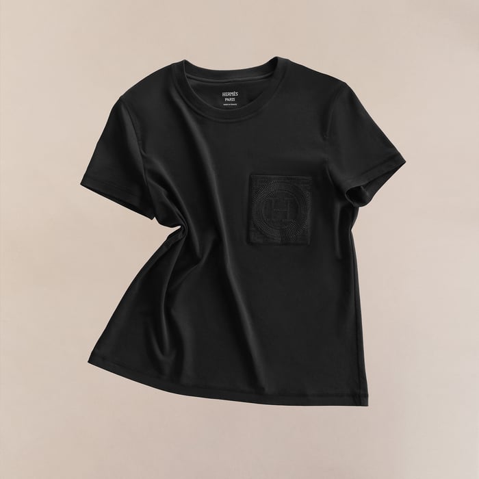 Noir Embroidered Pocket T-shirt
