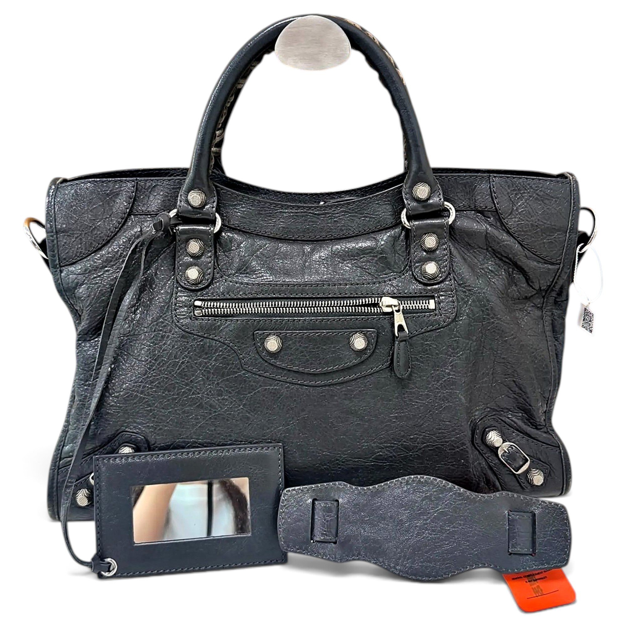 City leather handbag