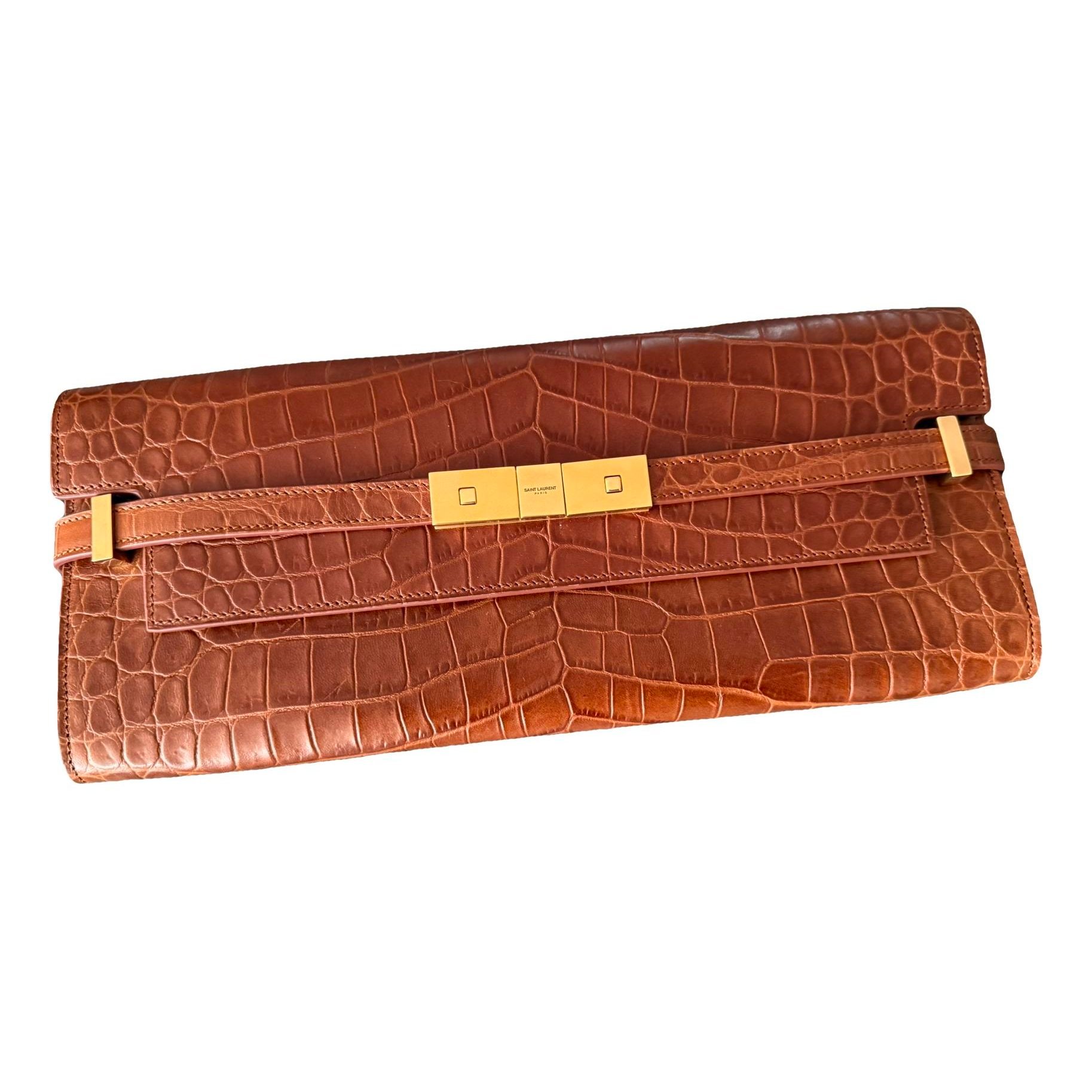 Leather clutch bag