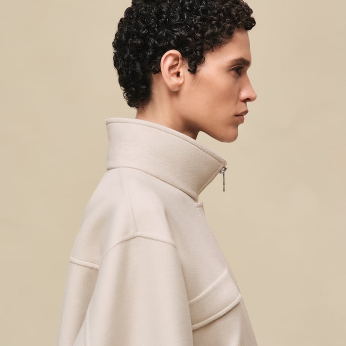 Blanc Sable Short Parka Coat