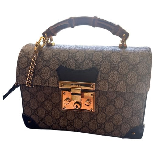 Padlock leather handbag