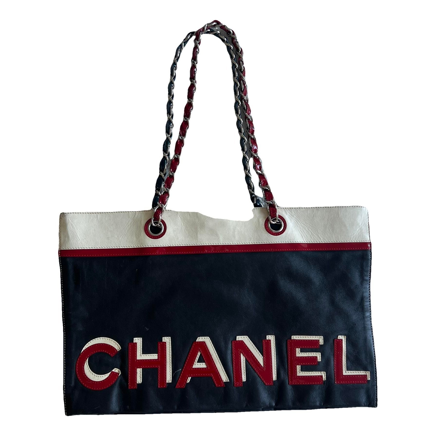Vintage CC Chain leather tote