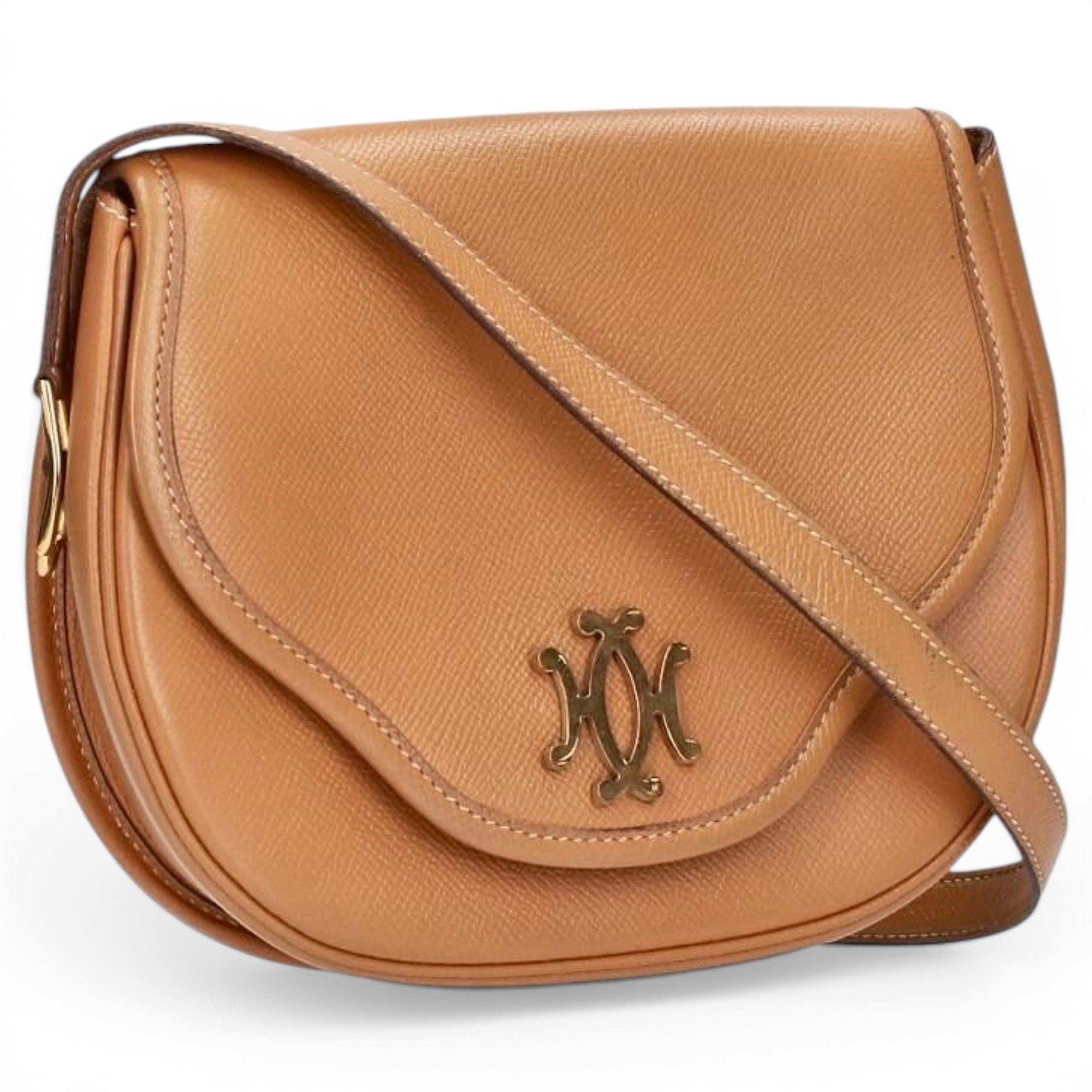 Double sens leather handbag