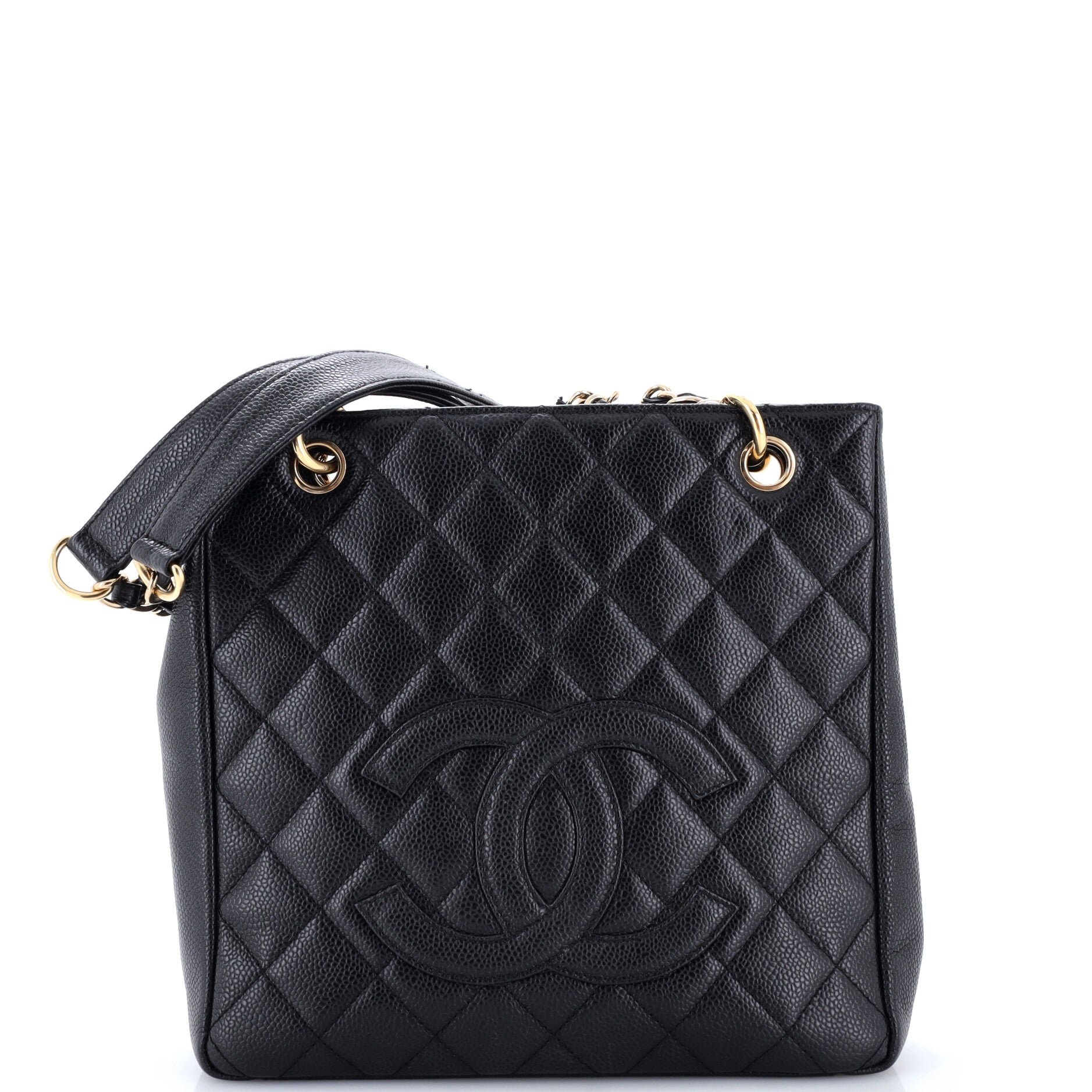 Petite Shopping Tote Quilted Caviar