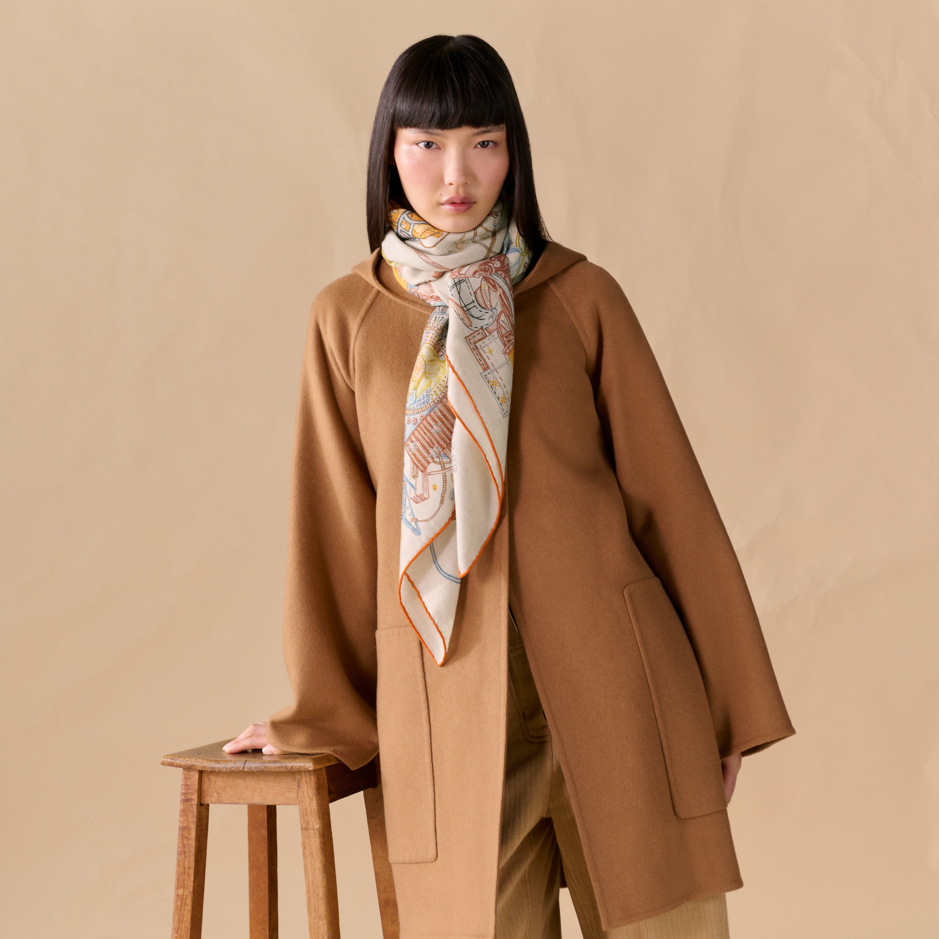 Châle 140 Le Monde d'Hermès