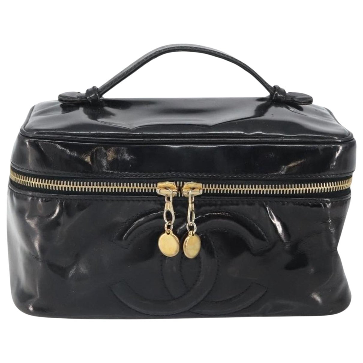 Vanity patent leather handbag