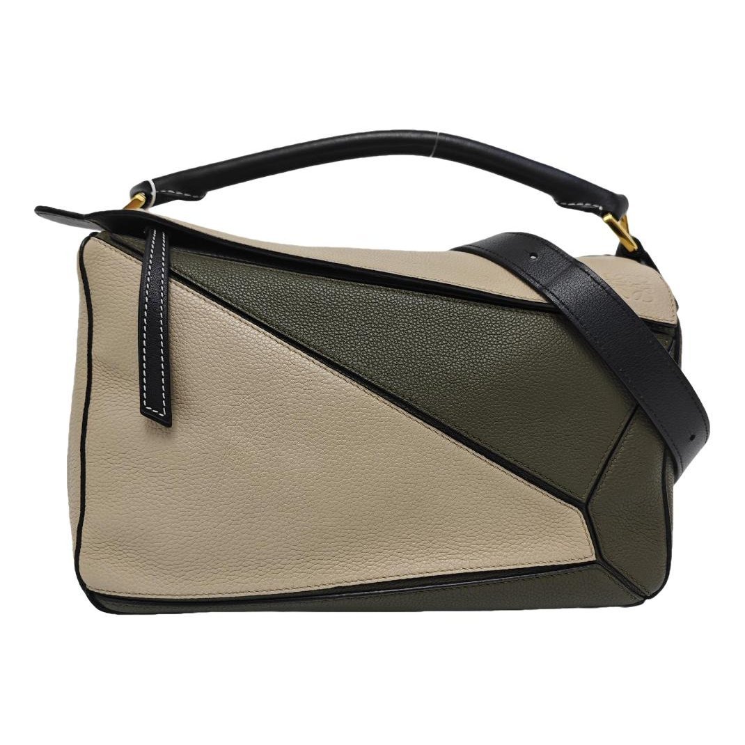 Puzzle leather handbag