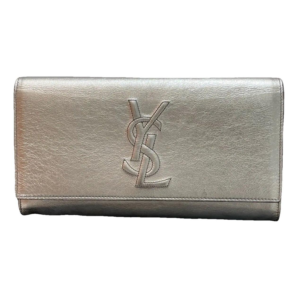 Leather clutch bag