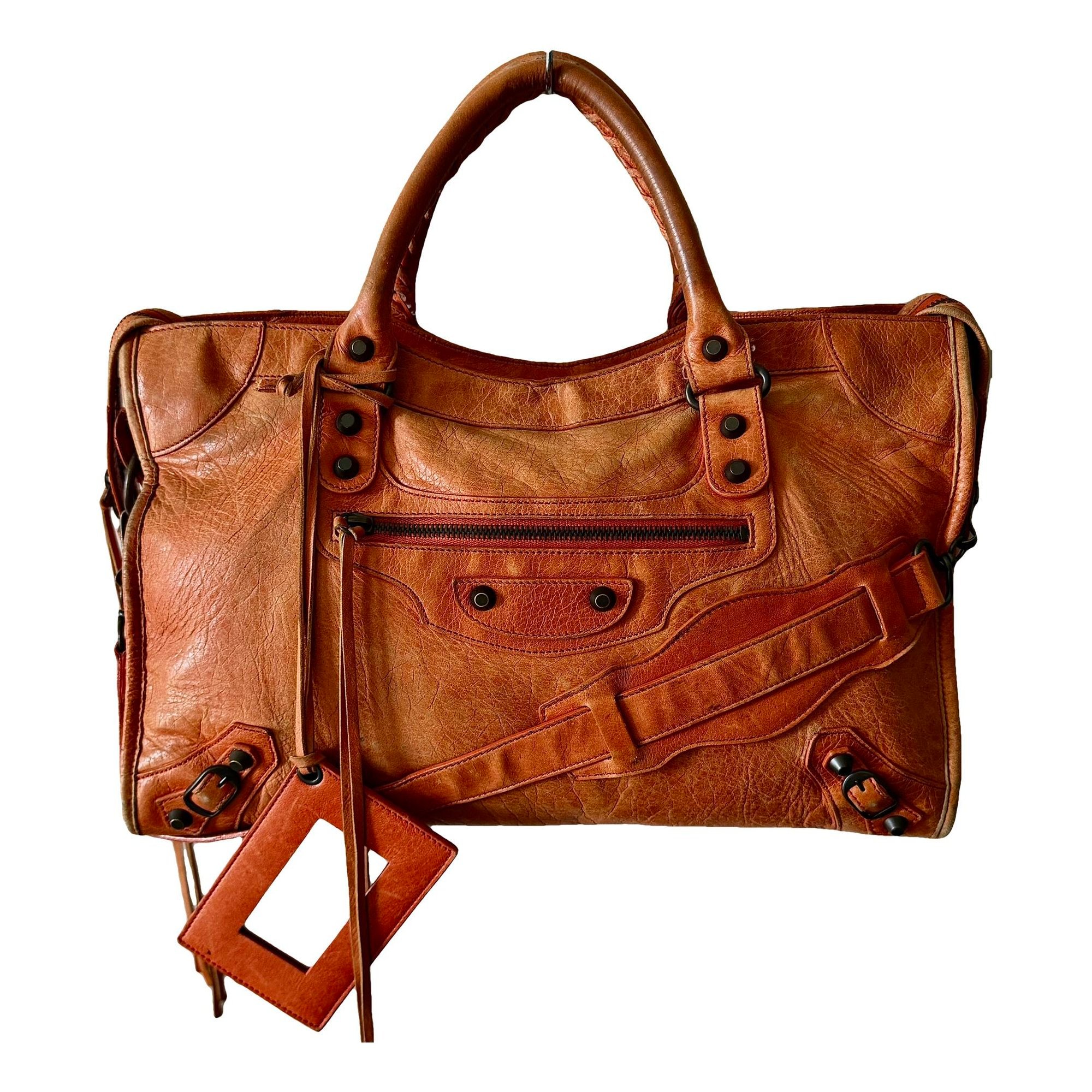 City leather handbag