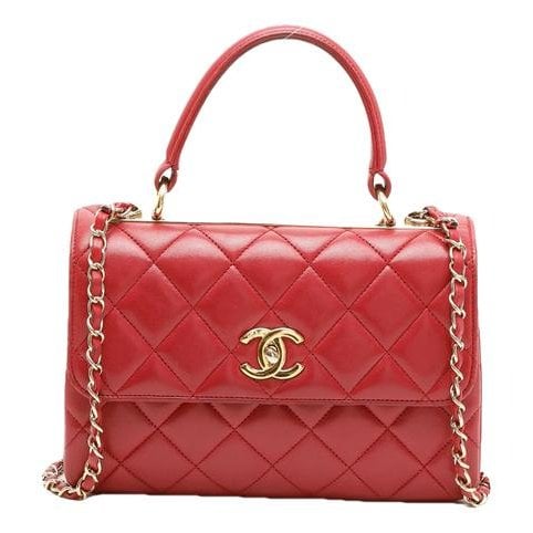 Trendy CC leather handbag