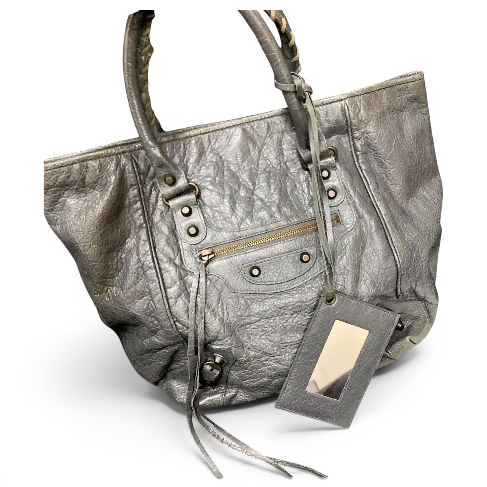 City leather handbag