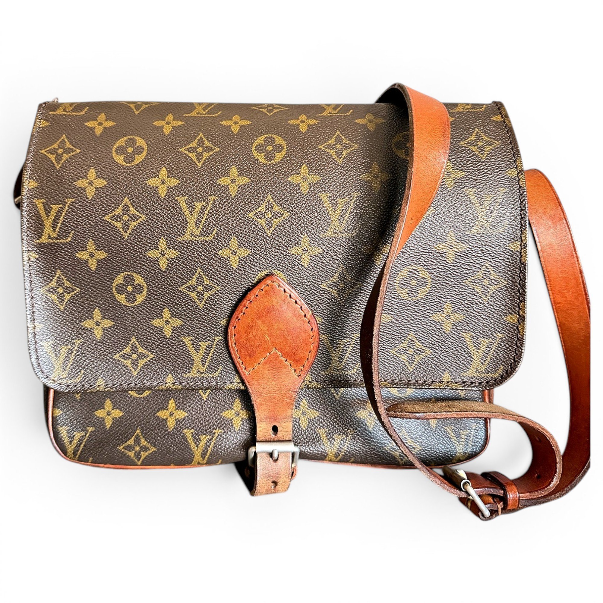 Cartouchière leather crossbody bag