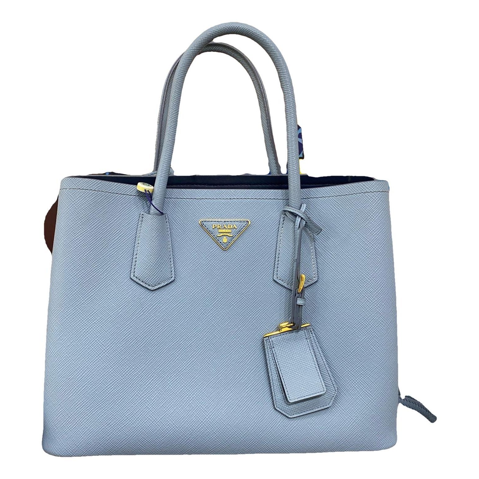 Double leather handbag