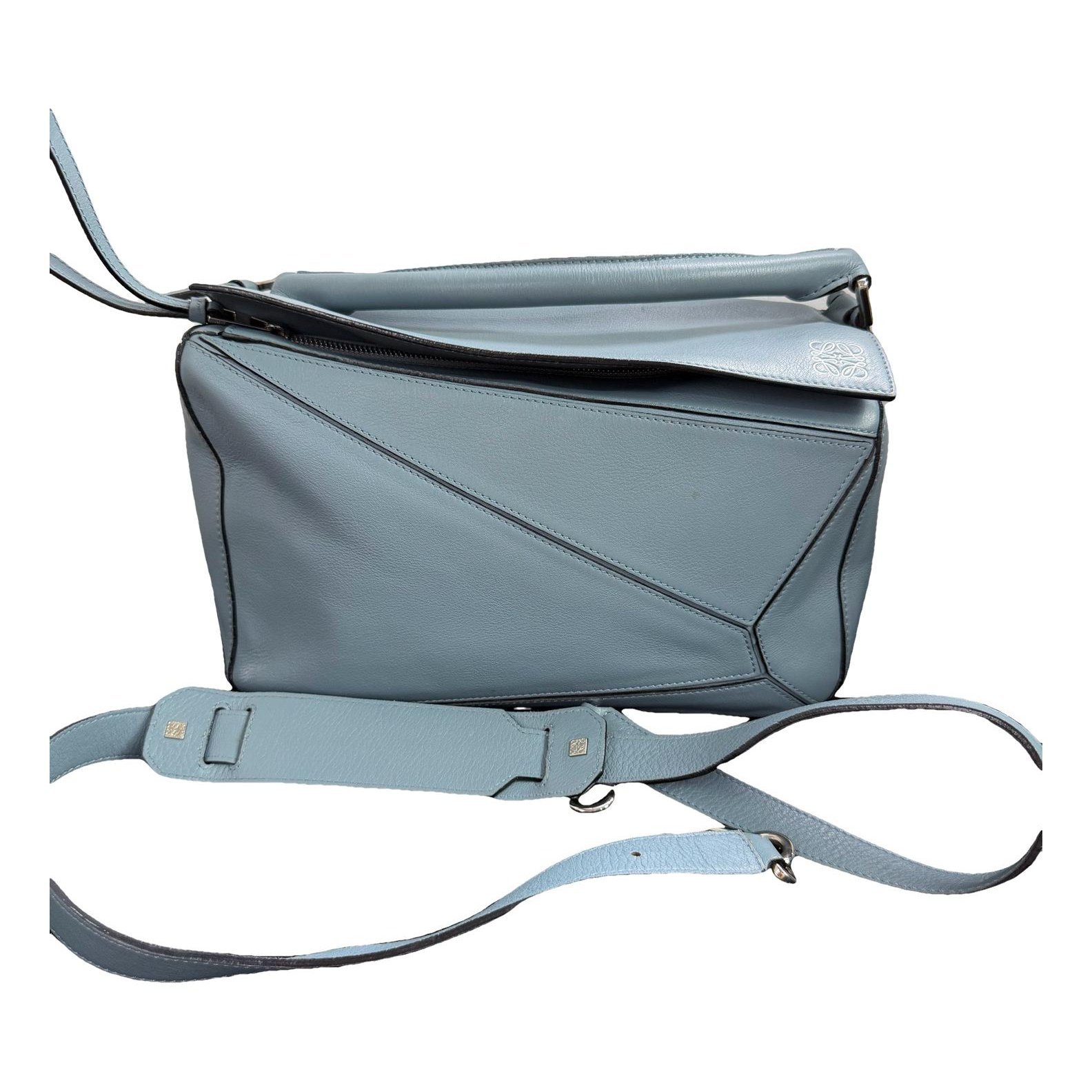 Puzzle leather handbag