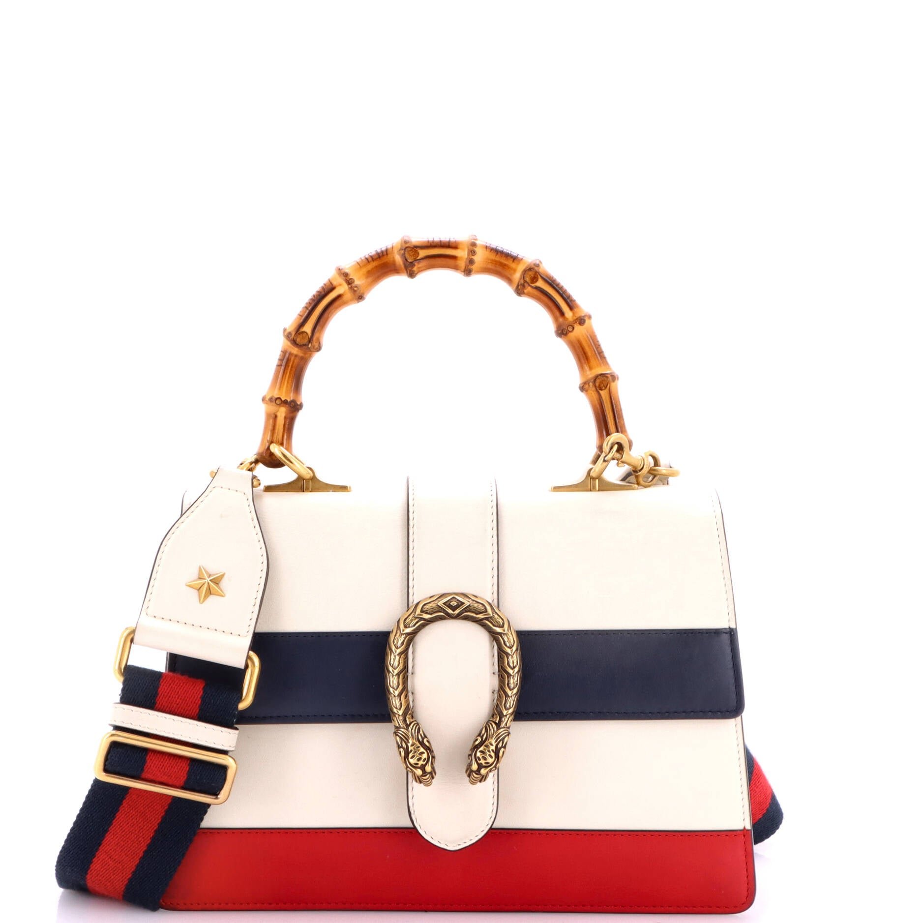 Dionysus Bamboo Top Handle Bag Colorblock Leather Medium