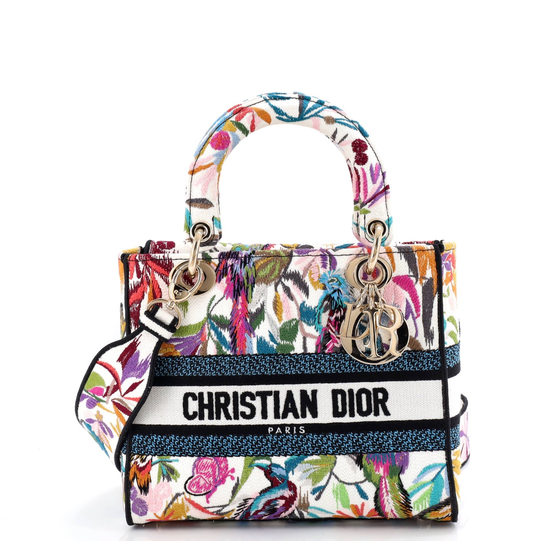 Dior Lady D-Lite Bag Embroidered Canvas Medium