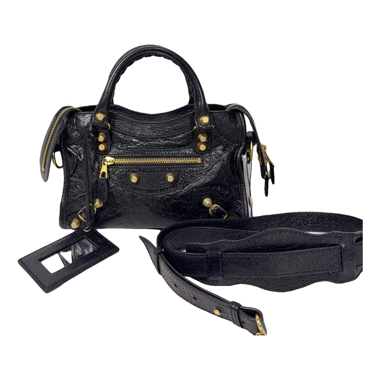 City leather handbag