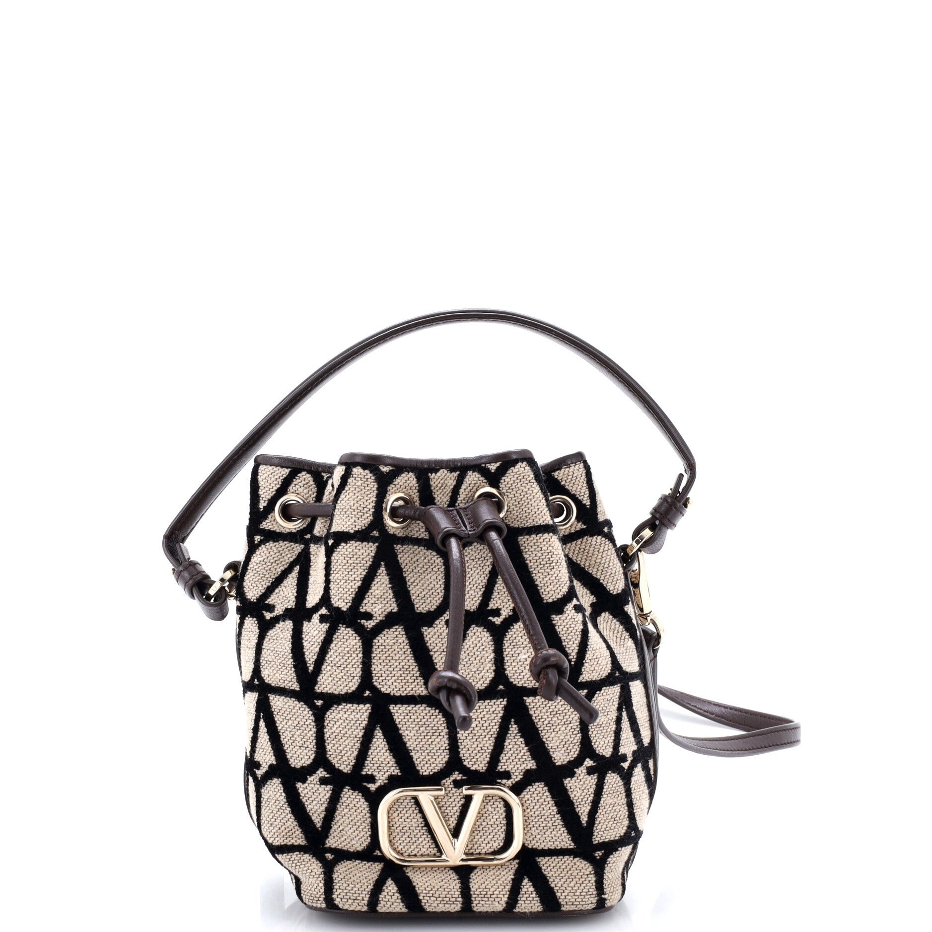 VLogo Signature Bucket Bag Toile Iconograph Fabric Mini