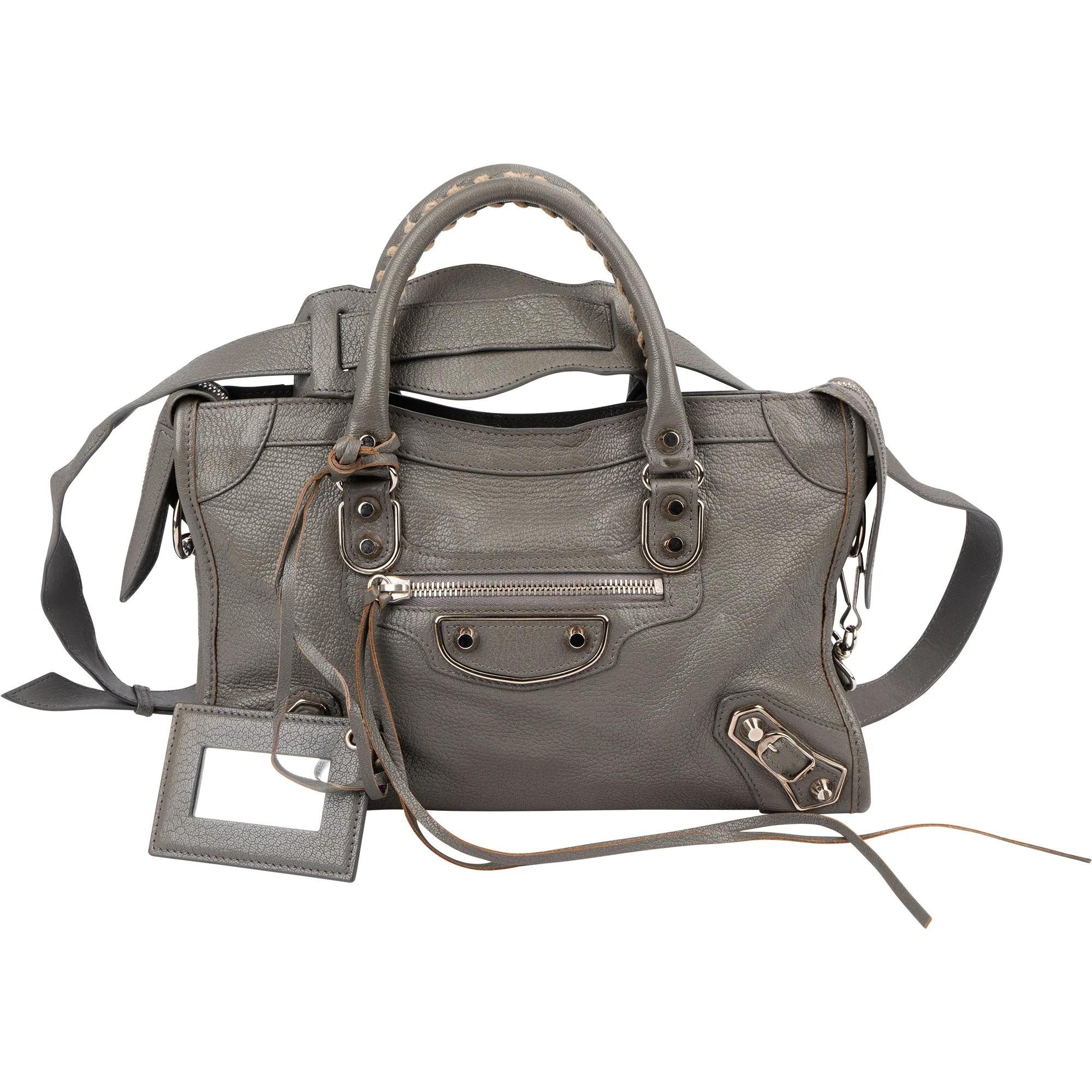 City leather handbag