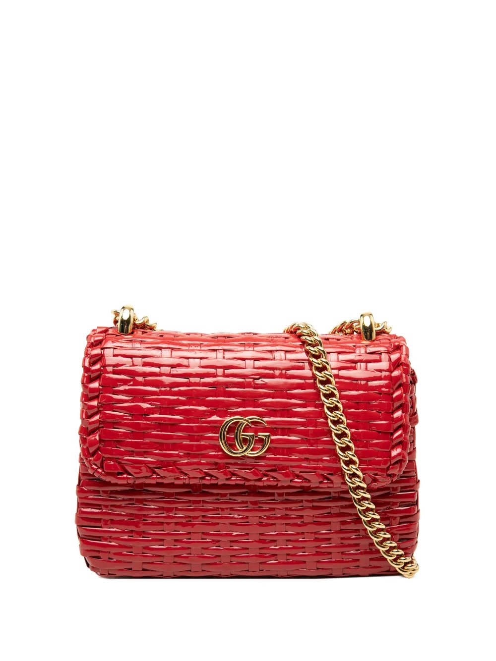 2016-2026 Mini GG Marmont Glazed Wicker Flap crossbody bag