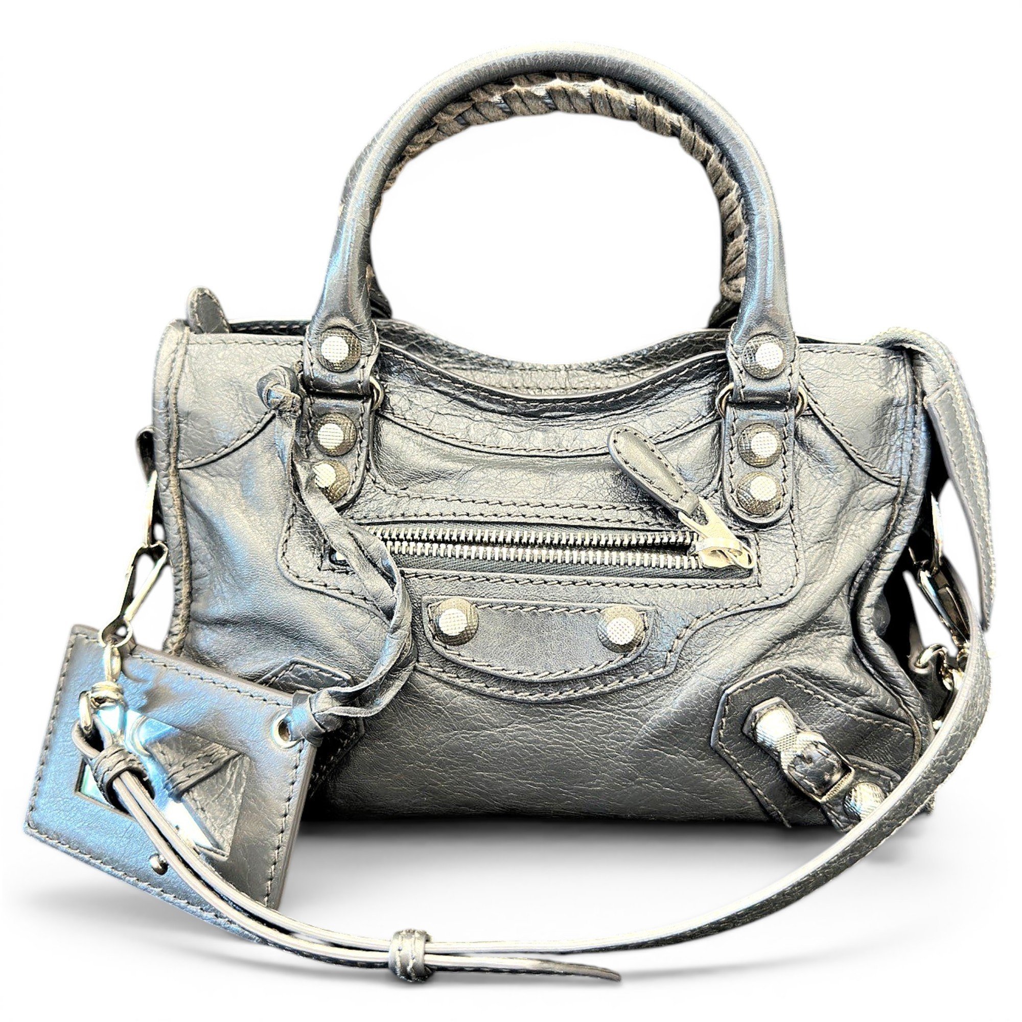 City leather handbag