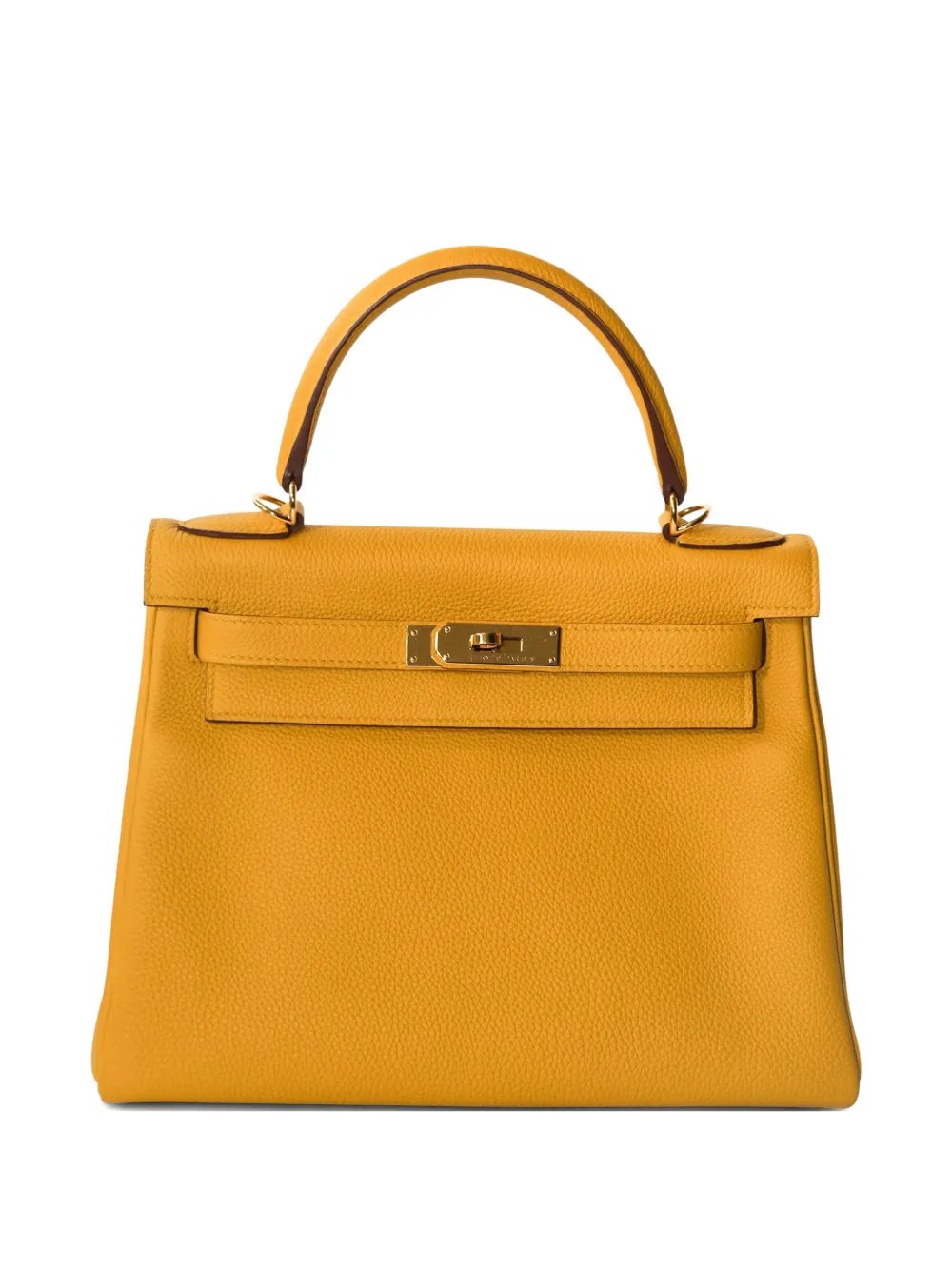  Kelly 28 Retourne Togo Jaune Ambre leather tote bag