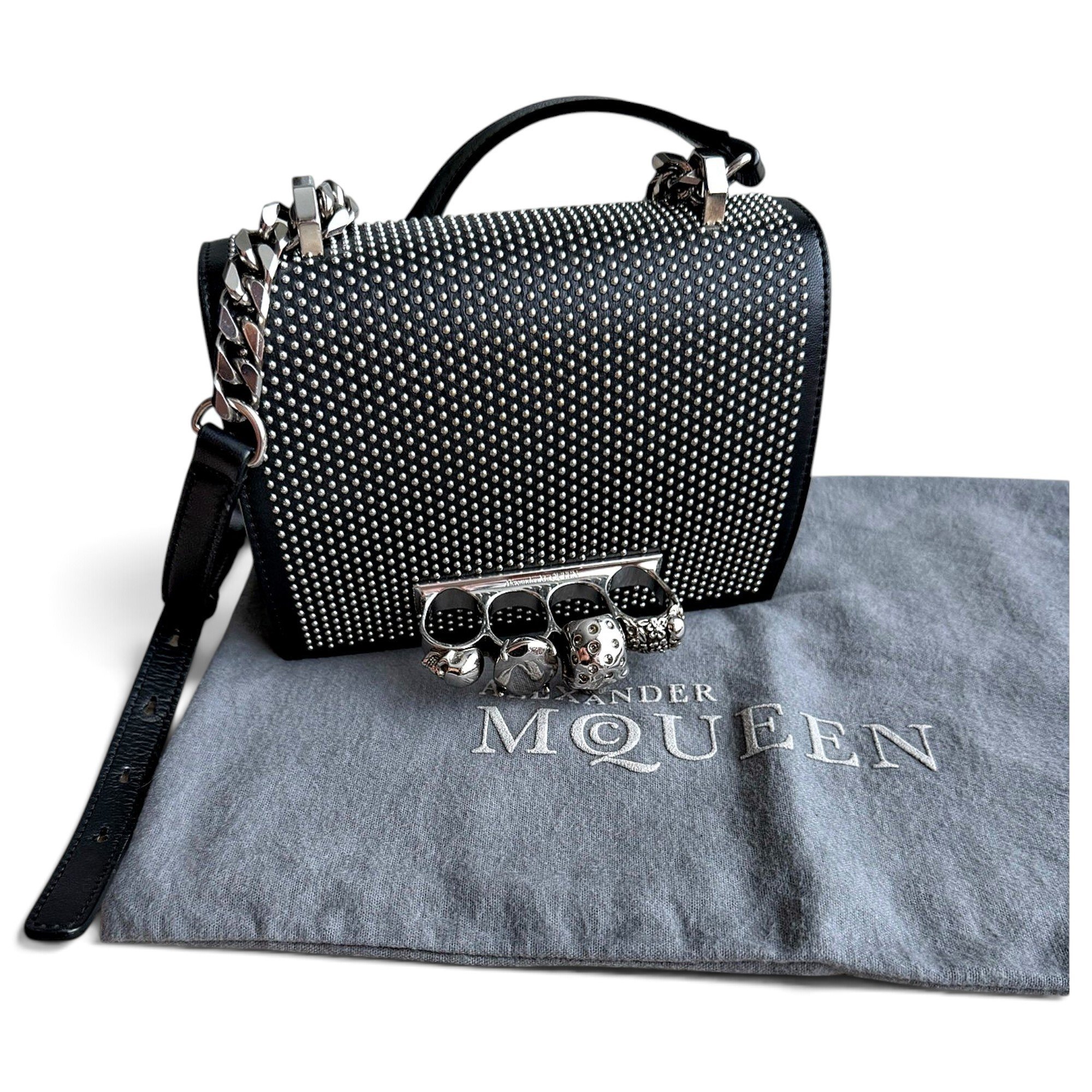 Knuckle leather handbag