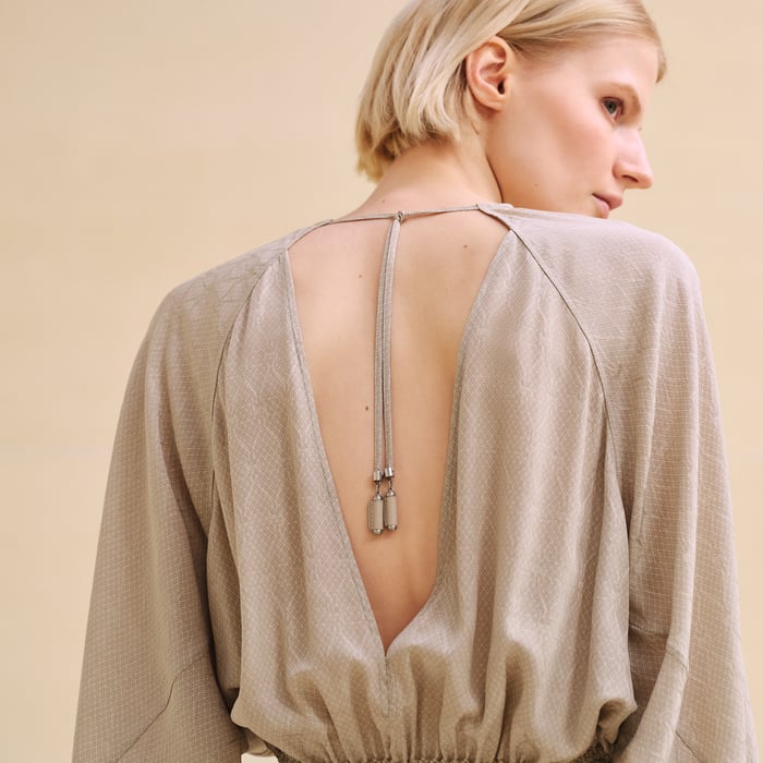 Beige Glaise "Losanges Sur Jacquard" Dress