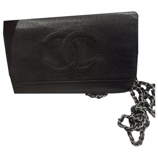 Wallet On Chain Double C leather crossbody bag