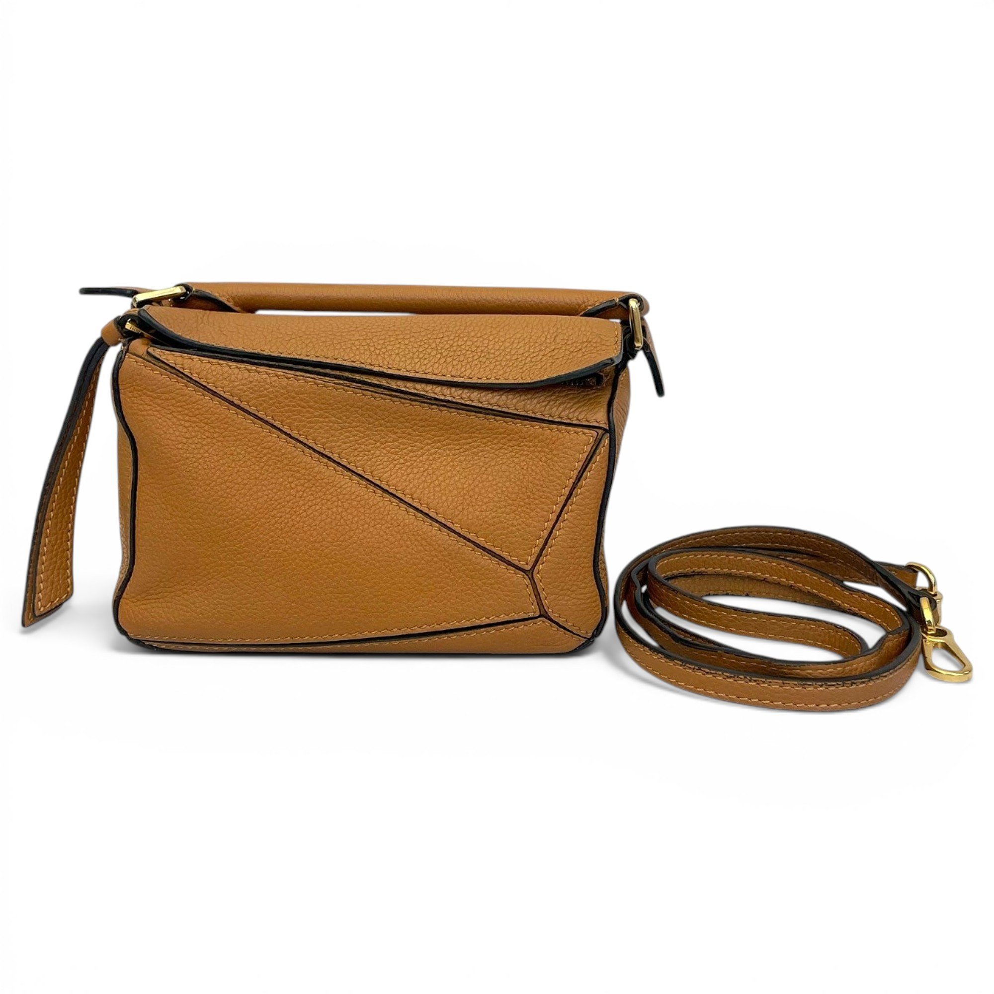 Puzzle leather handbag
