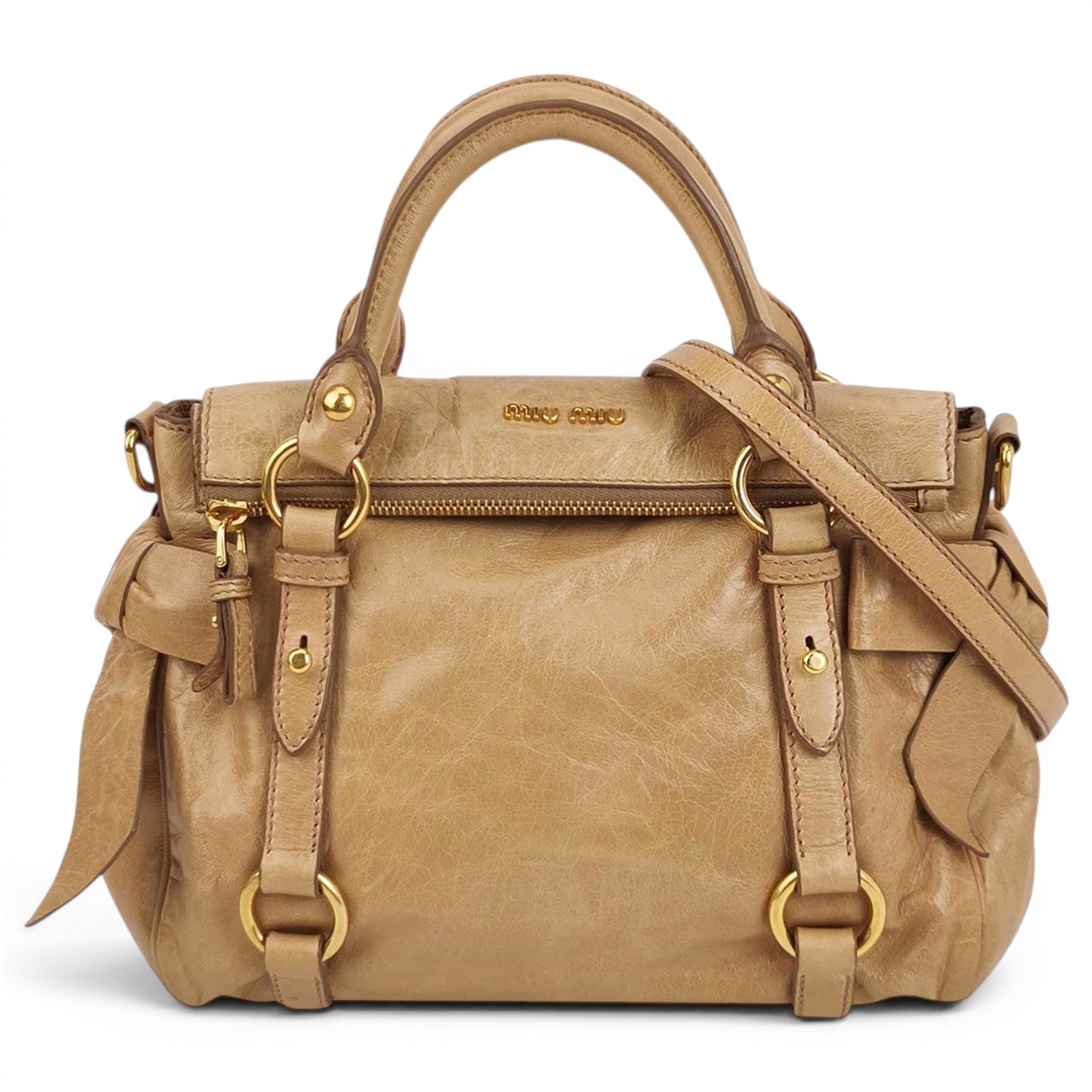Bow bag leather handbag