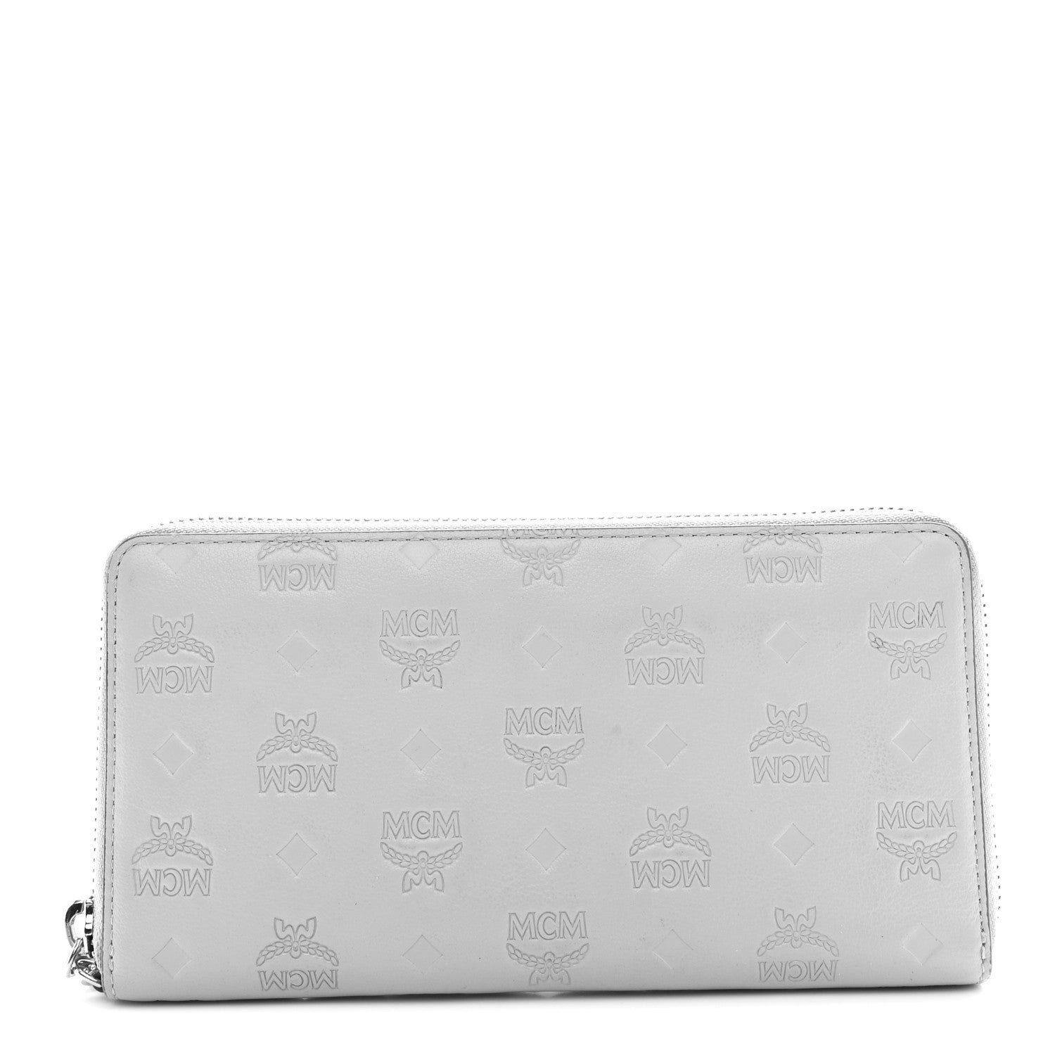 MCM MCM Calfskin Ottomar Monogram Klara Zip Wallet Dove