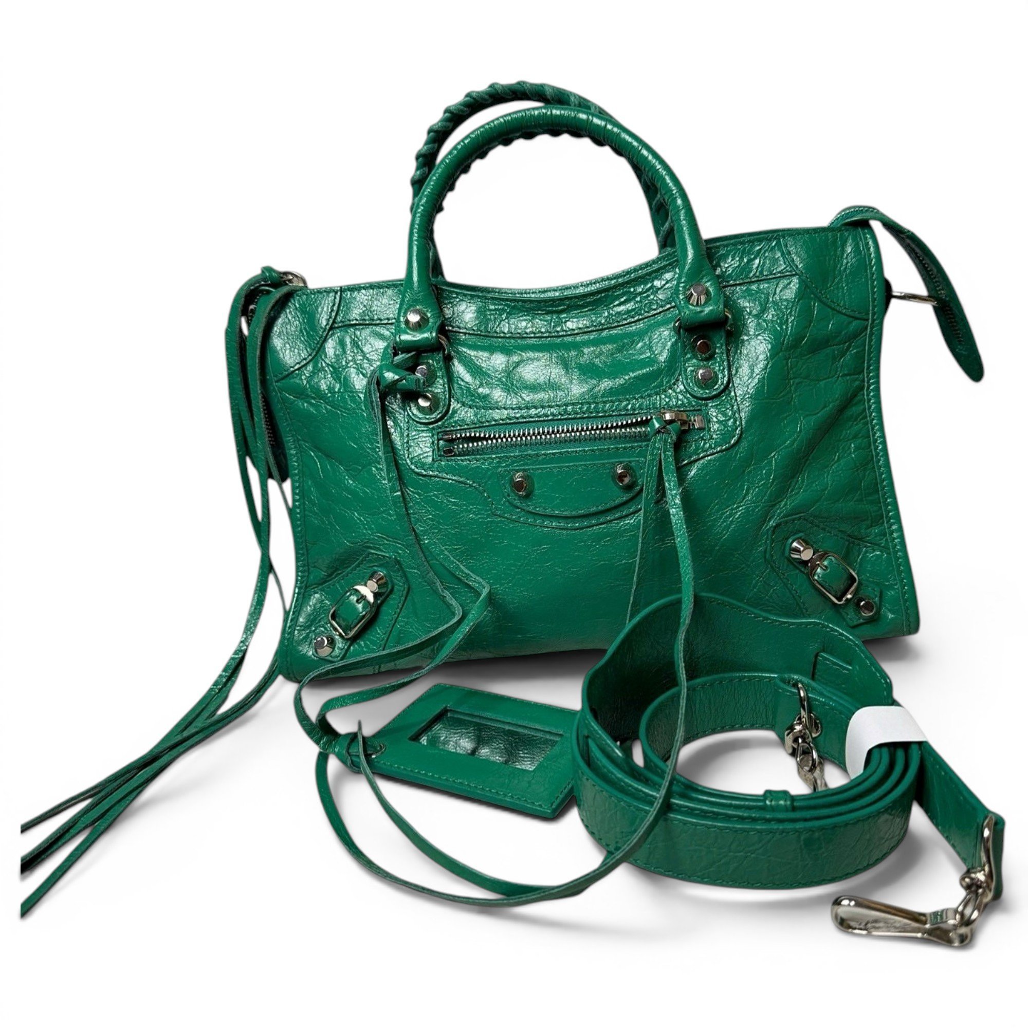 City leather handbag