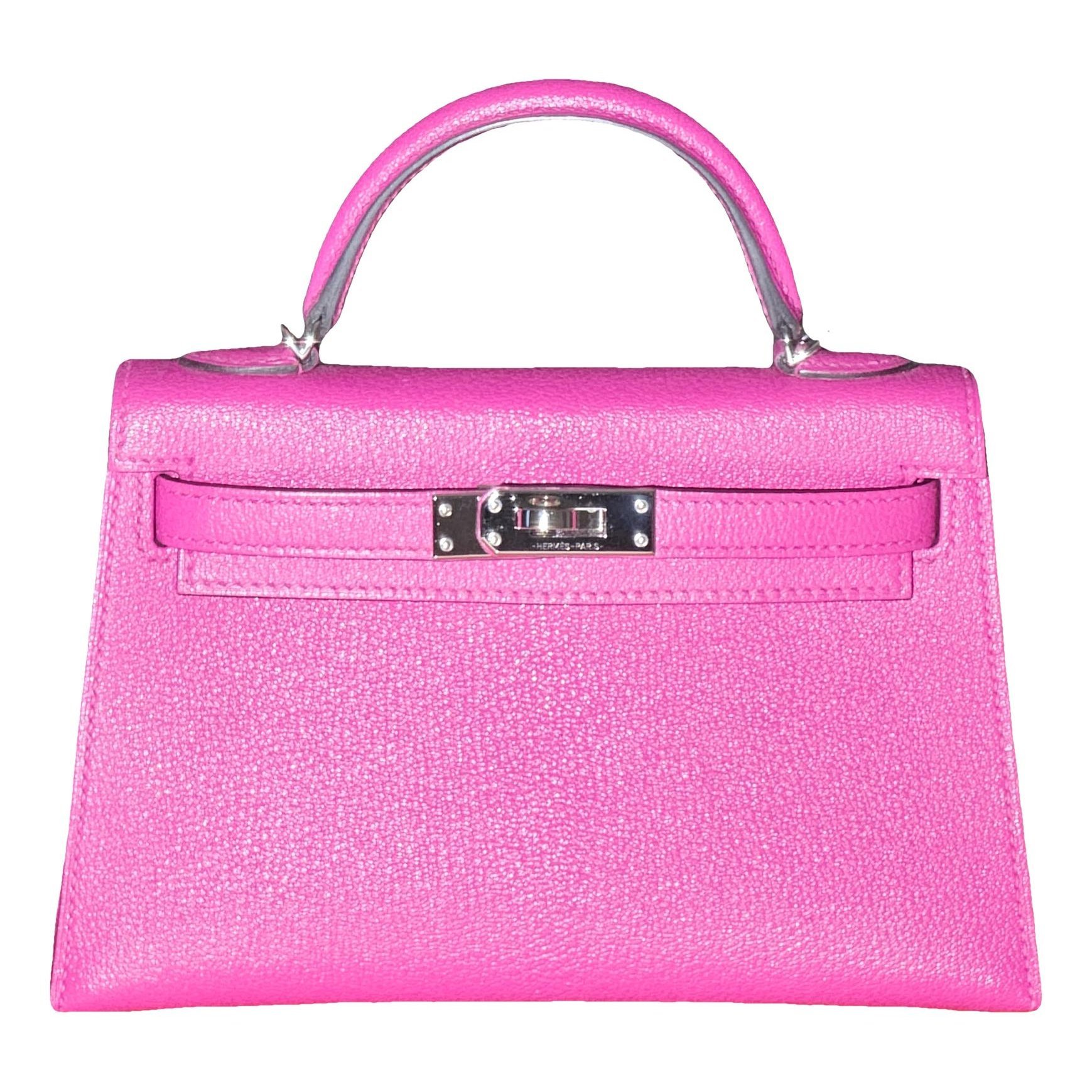 Hermes Kelly Handbag Rose Pourpre