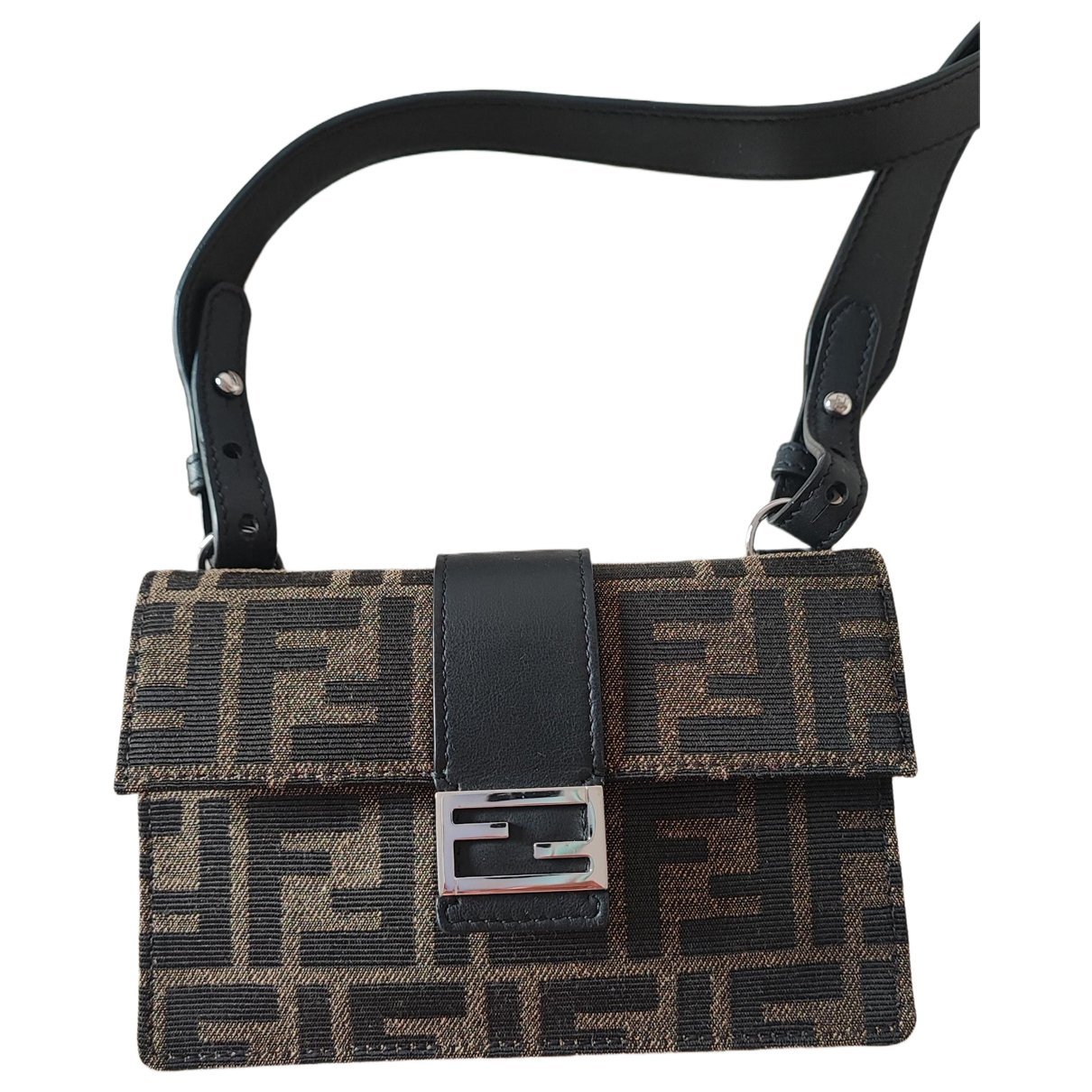 Baguette leather clutch bag