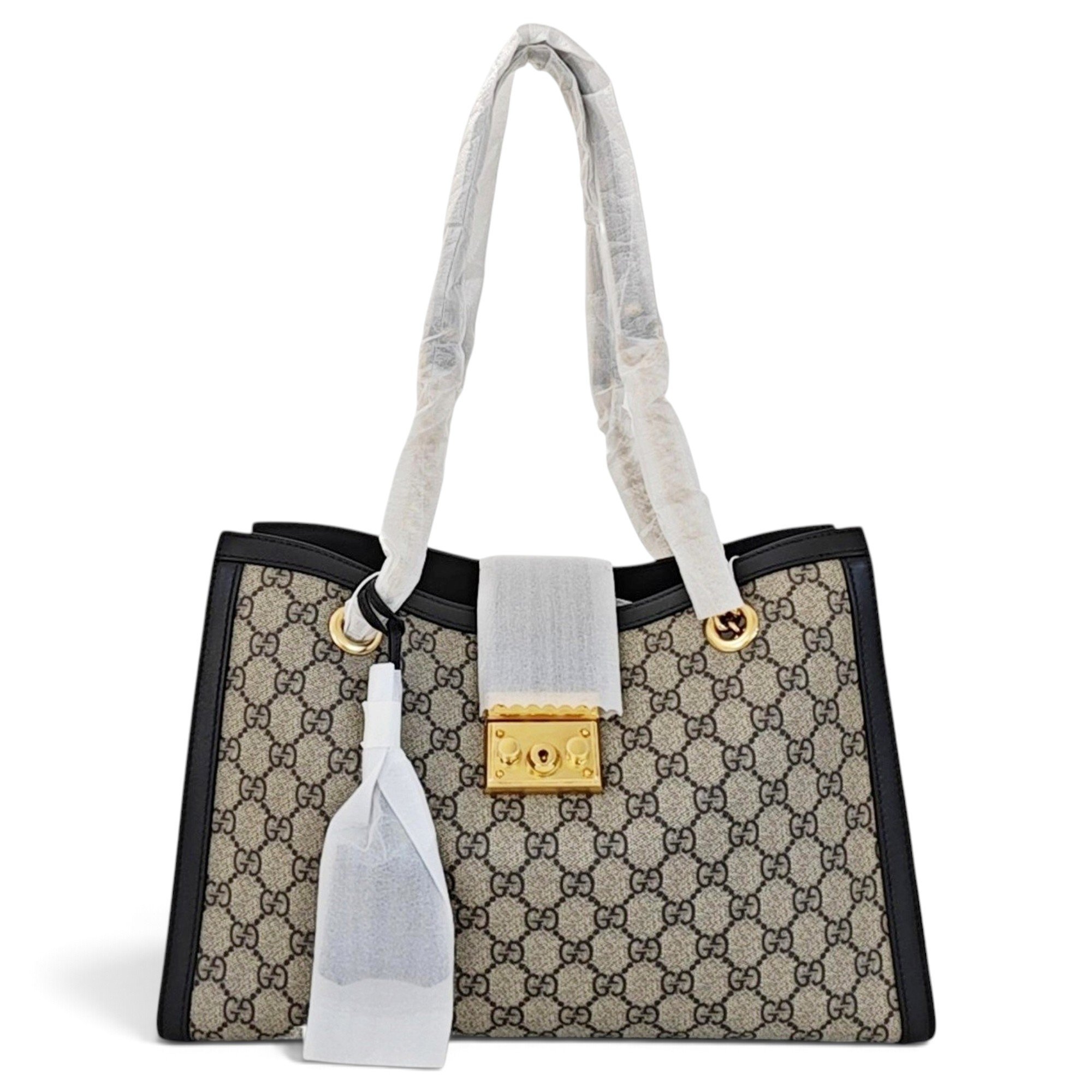 Padlock leather handbag