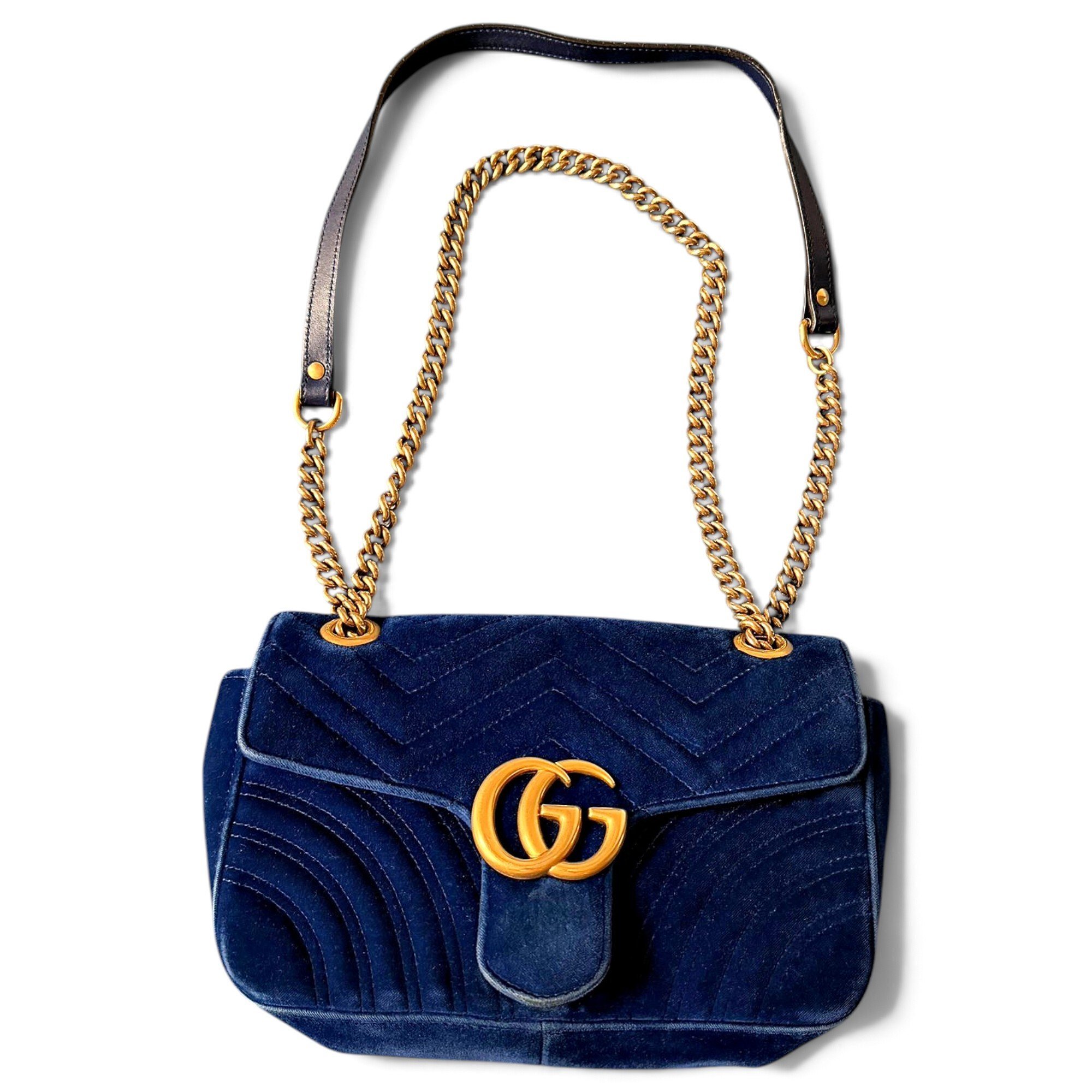 GG Marmont Chain Flap velvet crossbody bag