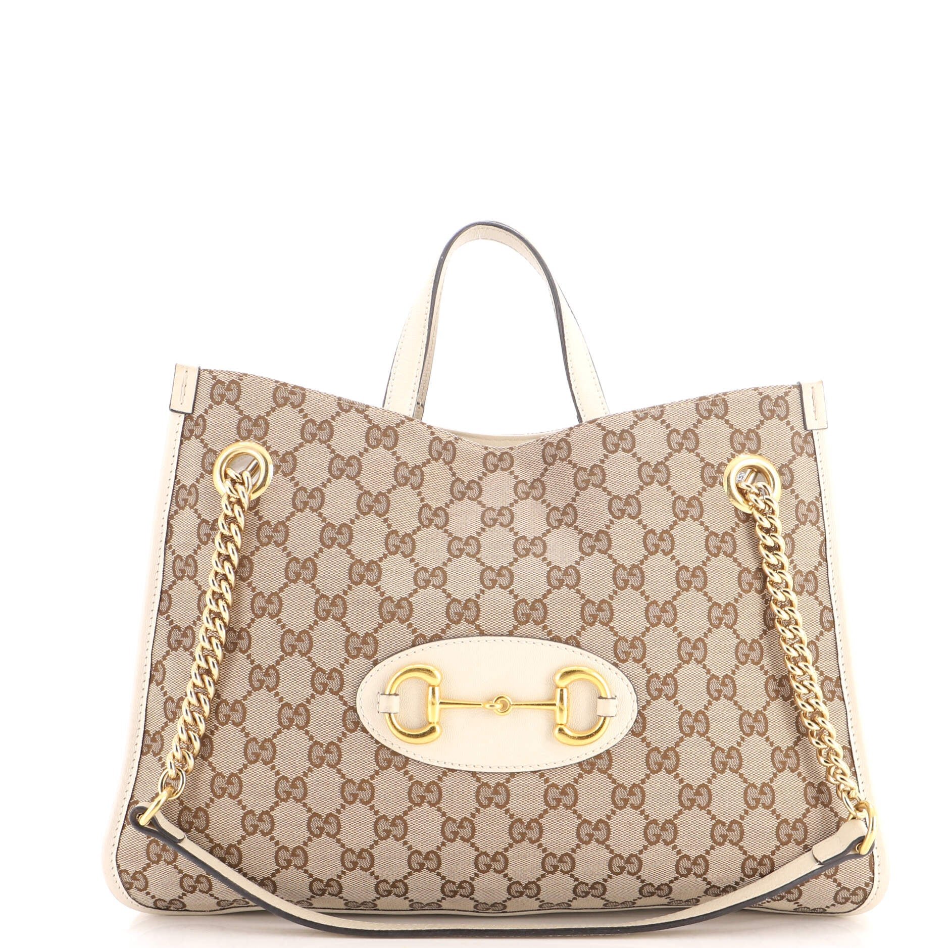 Horsebit 1955 Chain Tote GG Canvas with Leather Medium
