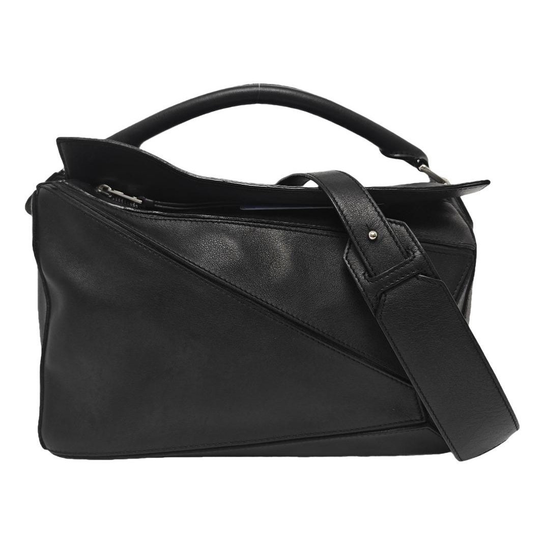 Puzzle leather handbag